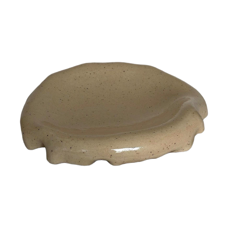 Butter plate, a handbuilt ceramic plate, 7 x 7.5 in