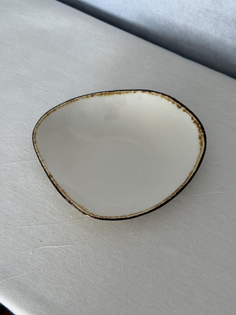 Plate with rim, a handbuilt ceramic plate, 6.25 x 5 in