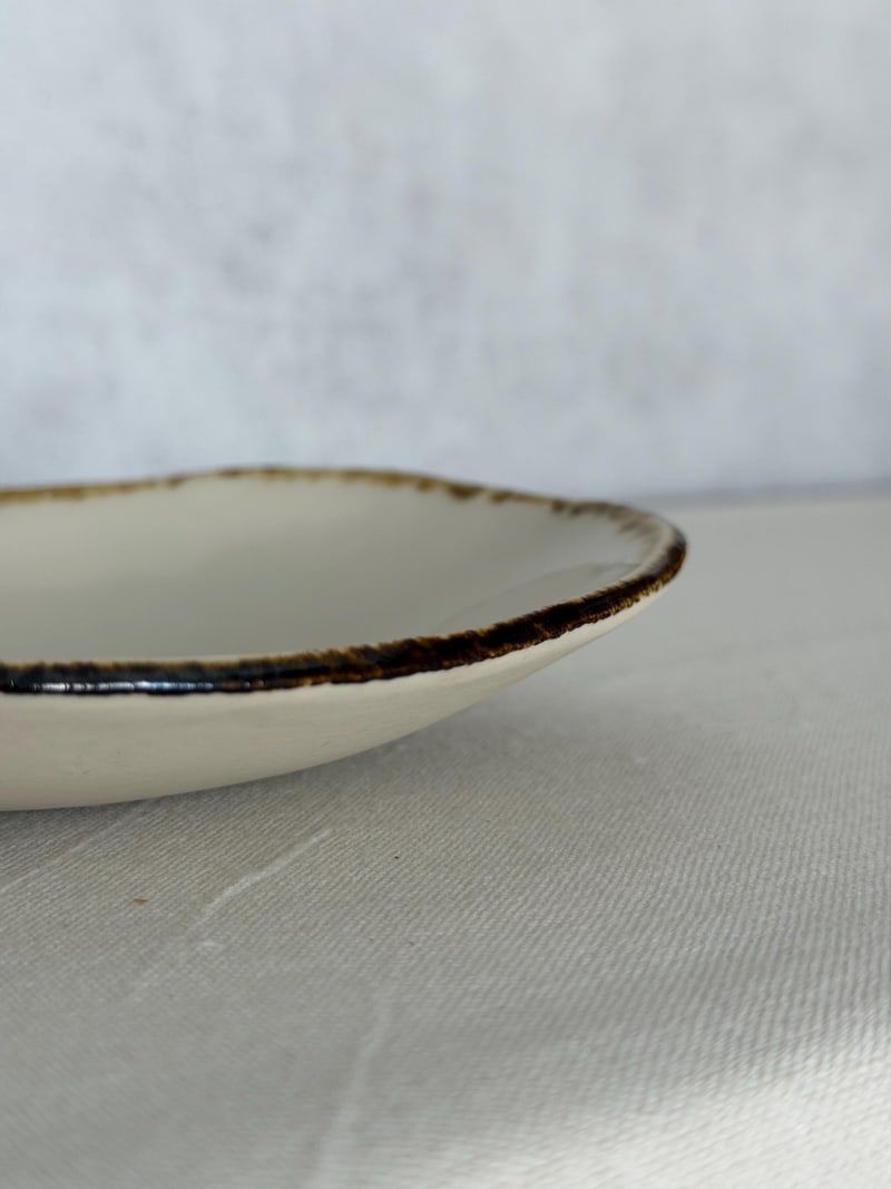 Plate with rim, a handbuilt ceramic plate, 6.25 x 5 in