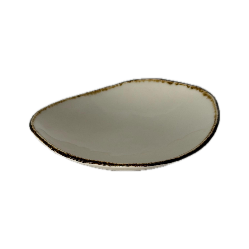Plate with rim, a handbuilt ceramic plate, 6.25 x 5 in