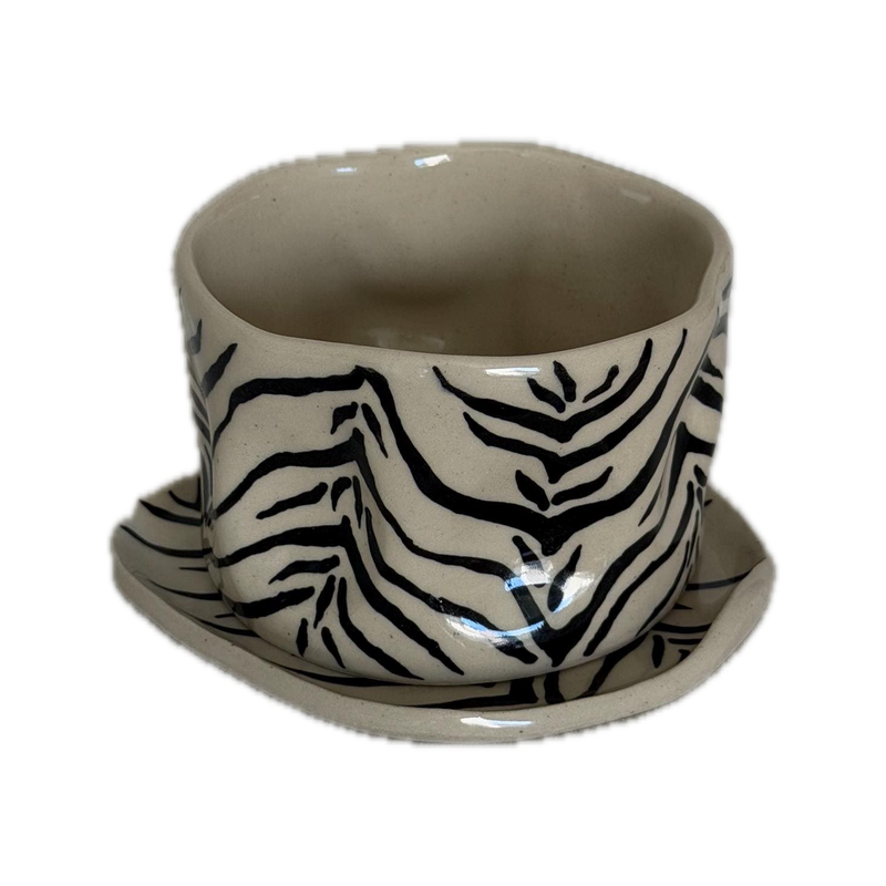 Coffee cup set, a handbuilt ceramic set, 10 oz