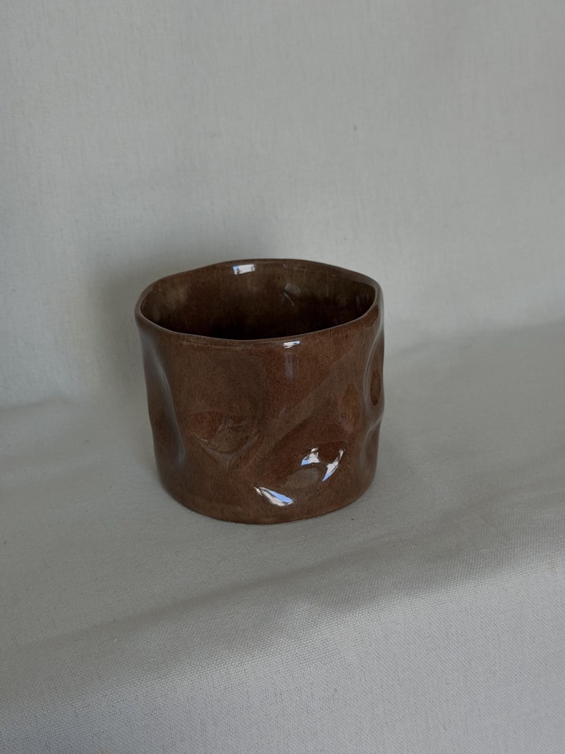 Crush gloss mug, a handbuilt ceramic cup, 11 oz