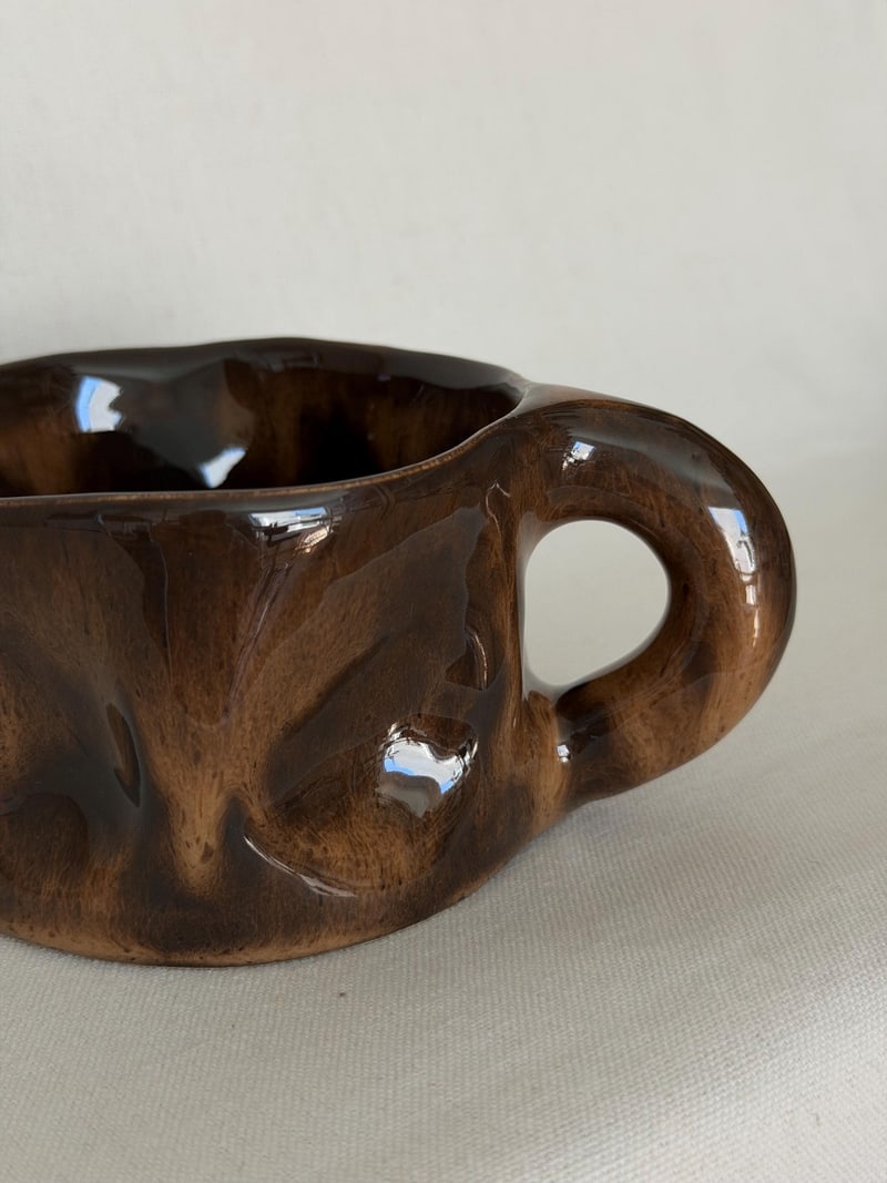 Mottled gloss mug, a handbuilt ceramic mug, 10 oz