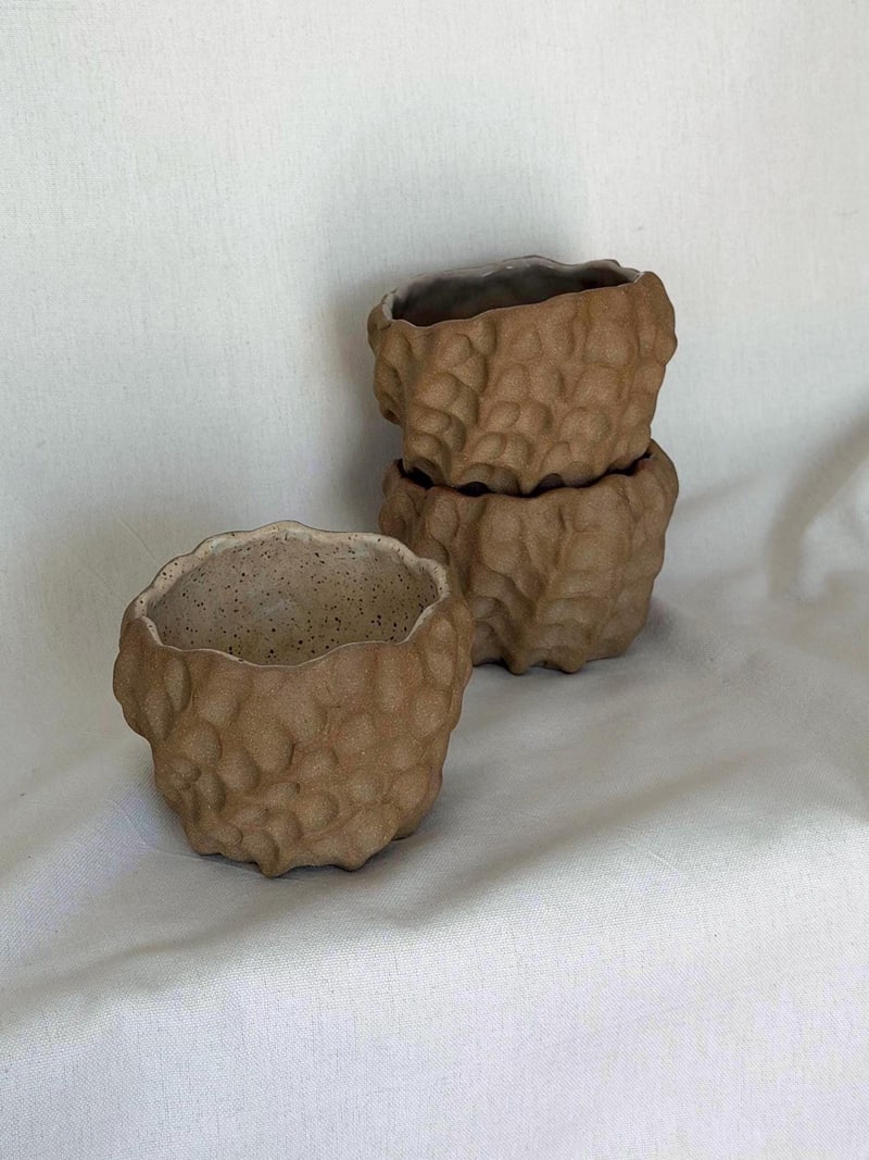 Dune cup, a handbuilt ceramic cup, 10 oz