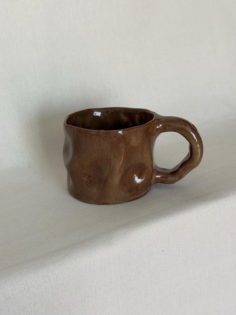 Sculptural mug, a handbuilt ceramic mug, 11 oz