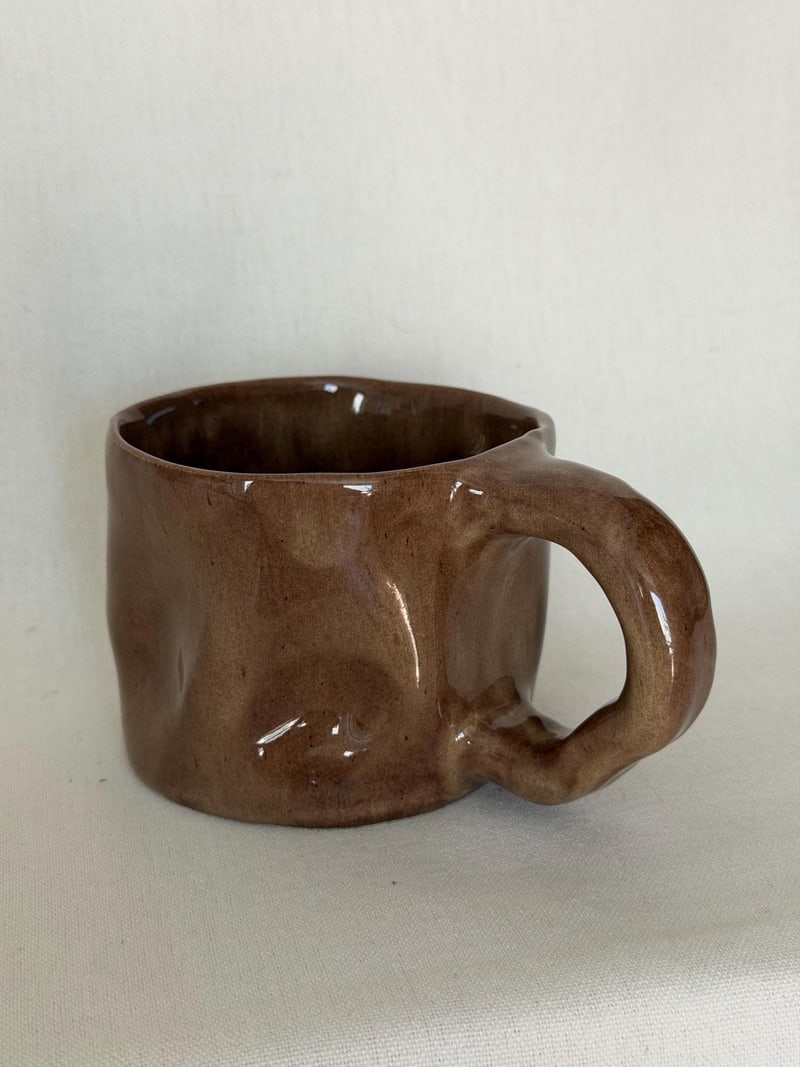 Sculptural mug, a handbuilt ceramic mug, 11 oz