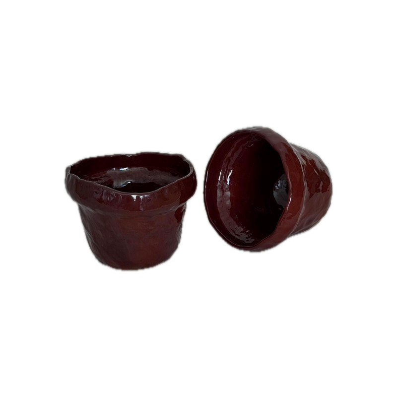 Deep cherry red gloss mug, a handbuilt ceramic cup, 10 oz