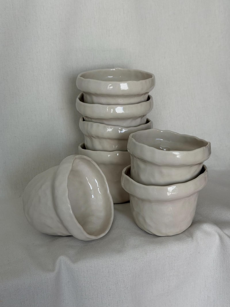 White gloss mug, a handbuilt ceramic cup, 10 oz