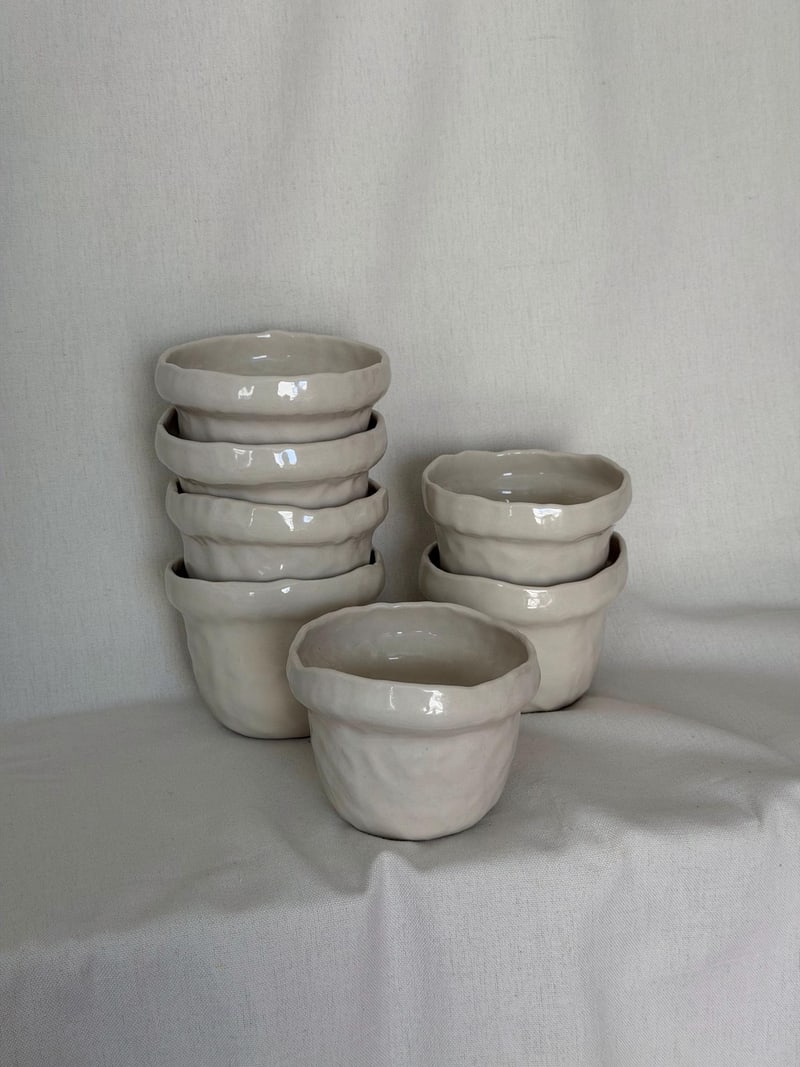 White gloss mug, a handbuilt ceramic cup, 10 oz