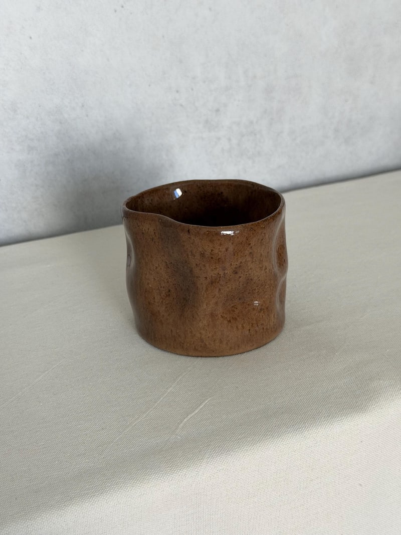 Speckled gloss mug, a handbuilt ceramic cup, 10 oz