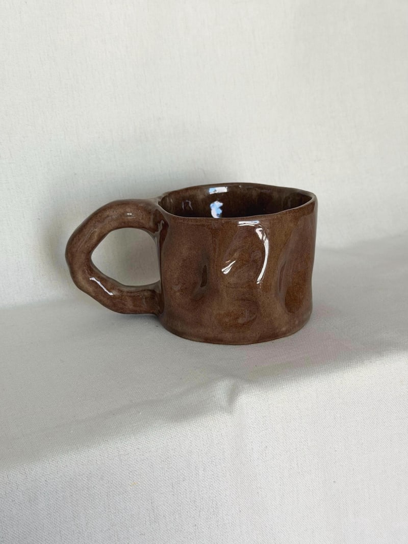 Crush gloss mug, a handbuilt ceramic mug in a crush gloss glaze, 12 oz