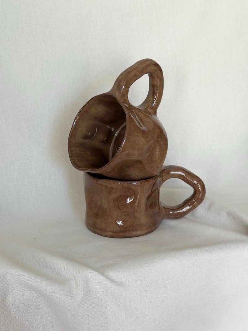 Crush gloss mug, a handbuilt ceramic mug in a crush gloss glaze, 12 oz