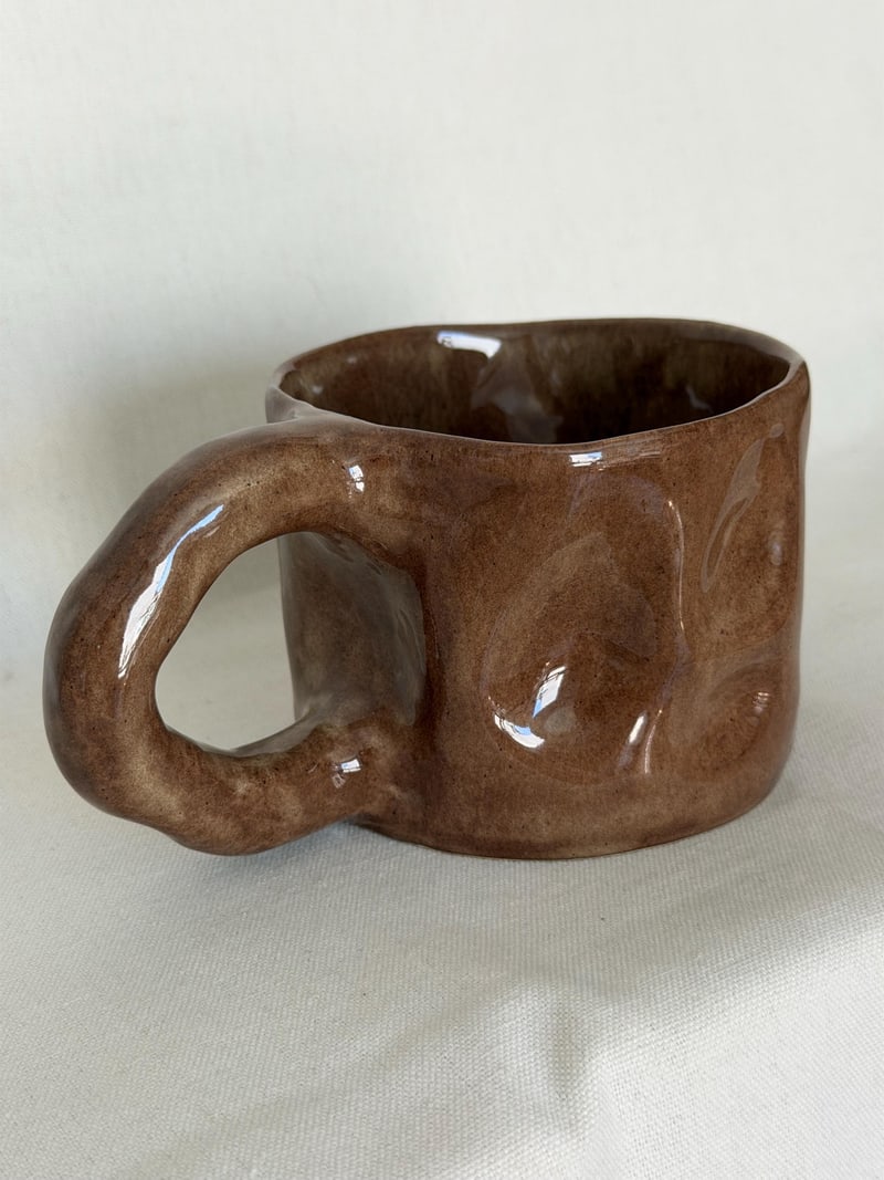 Crush gloss mug, a handbuilt ceramic mug in a crush gloss glaze, 12 oz
