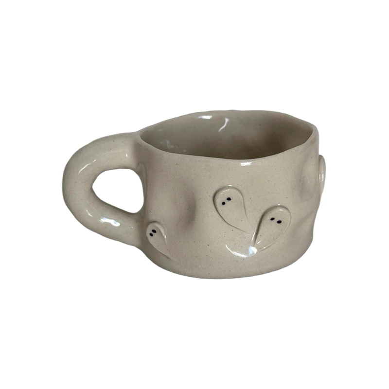 Halloween coffee mug, a handbuilt ceramic mug, 10 oz