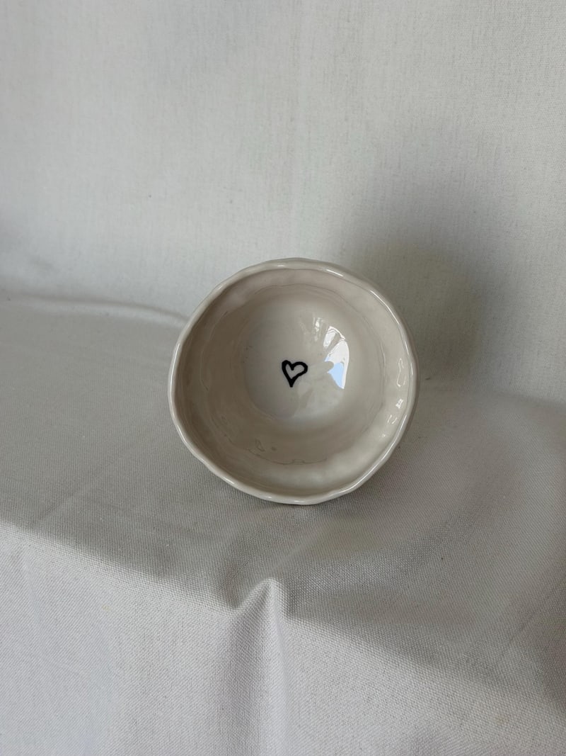 Heartmark cup, a handbuilt ceramic cup, 10 oz