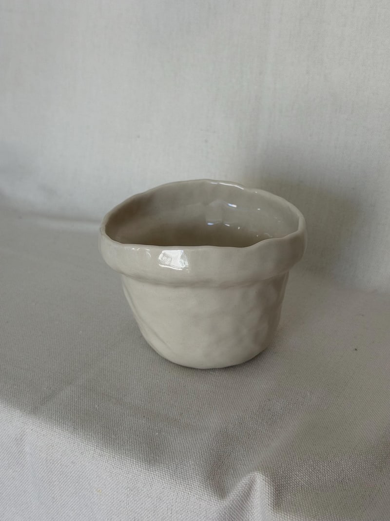 Heartmark cup, a handbuilt ceramic cup, 10 oz