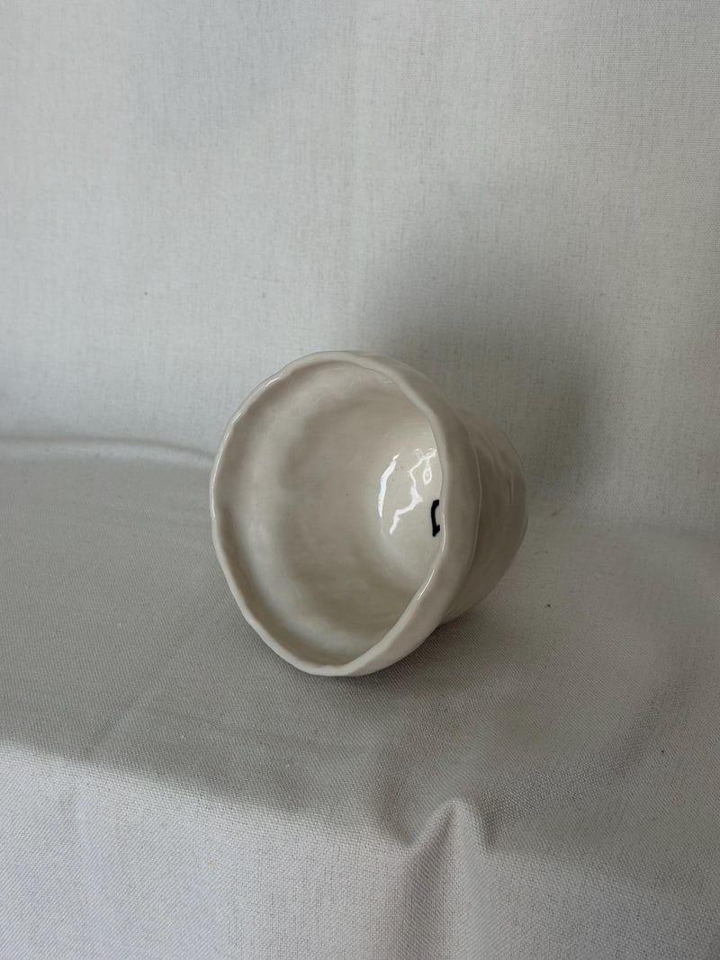 Heartmark cup, a handbuilt ceramic cup, 10 oz
