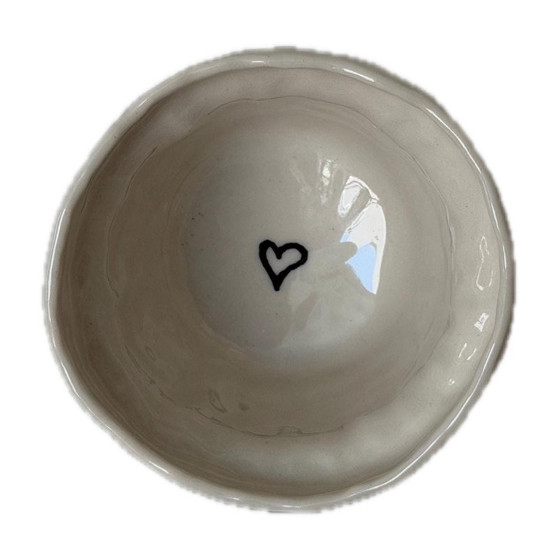 Heartmark cup, a handbuilt ceramic cup, 10 oz