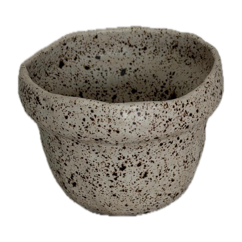 Speckled matte mug, a handbuilt ceramic cup with a collared rim and a speckled matte glaze, 10 oz