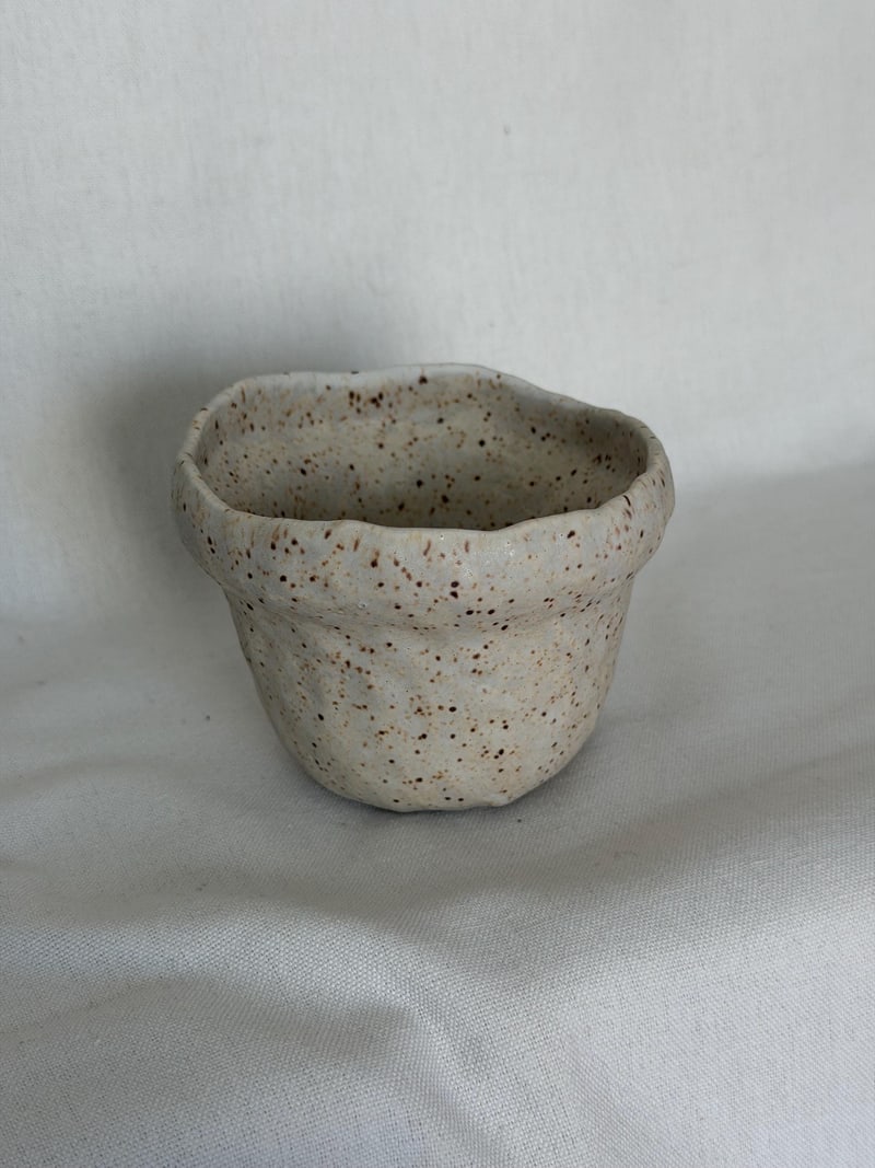 Matte stoneware cup, a handbuilt ceramic cup, 10 oz