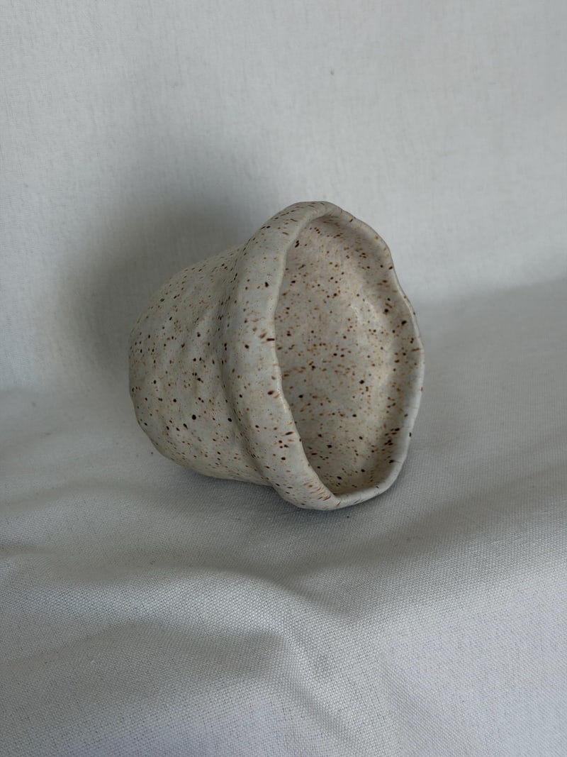 Matte stoneware cup, a handbuilt ceramic cup, 10 oz