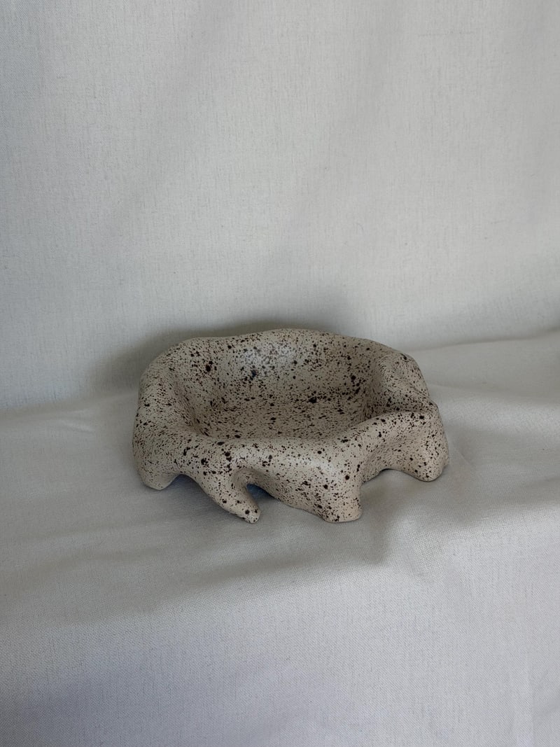Matte snack plate, a handbuilt ceramic plate, 7 x 6.5 in