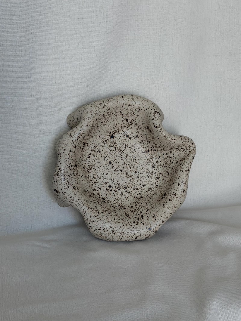 Matte snack plate, a handbuilt ceramic plate, 7 x 6.5 in