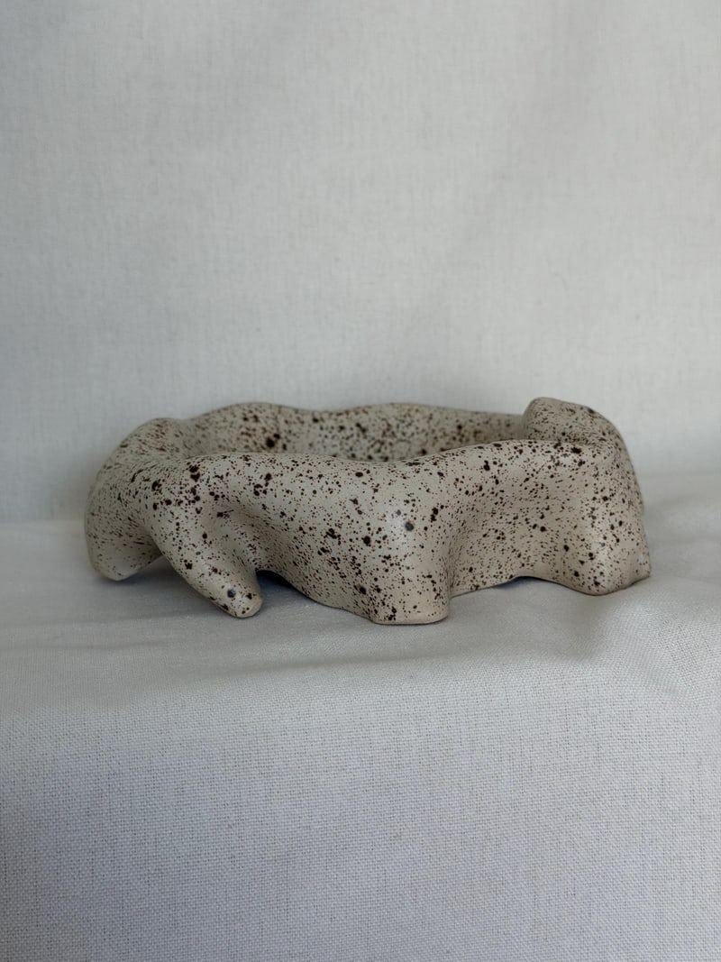 Matte snack plate, a handbuilt ceramic plate, 7 x 6.5 in