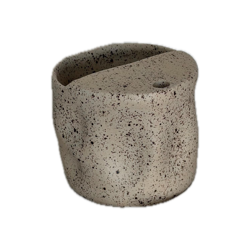 Straw cup, speckled matte, a handbuilt ceramic cup, 11 oz