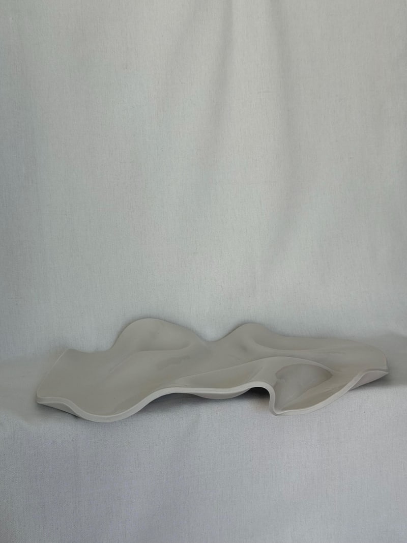 Serving platter, 10 x 13.5 in, a handbuilt ceramic platter