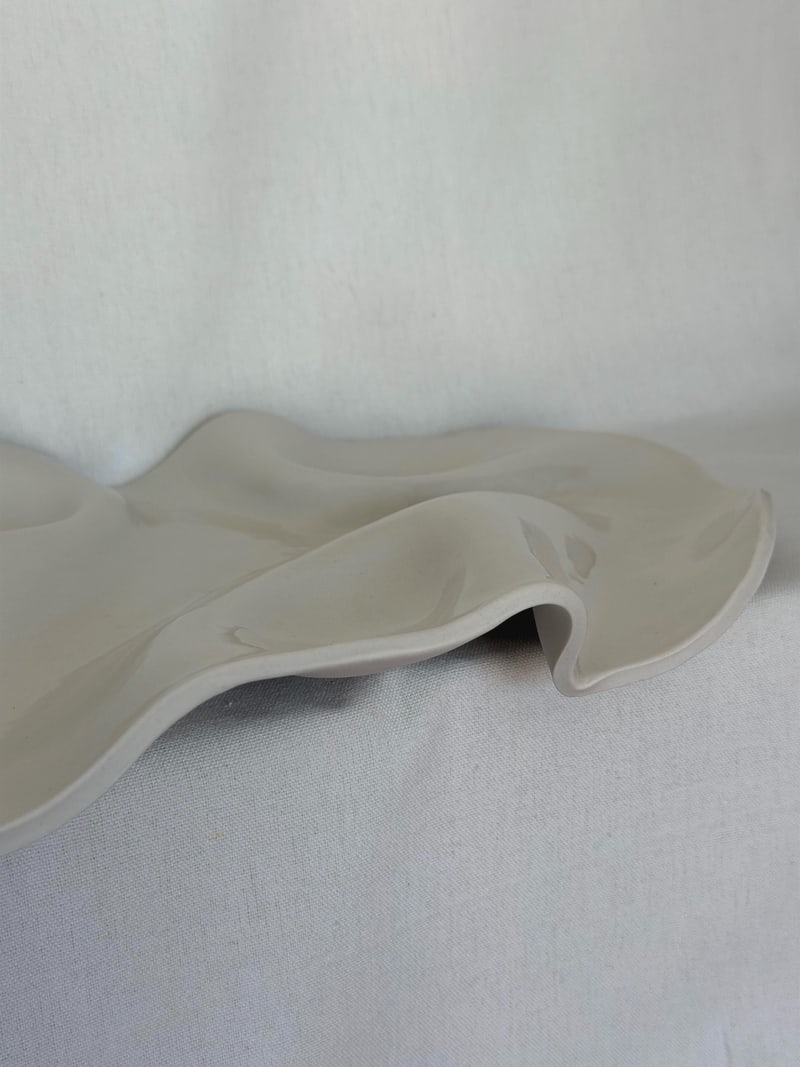 Serving platter, 10 x 13.5 in, a handbuilt ceramic platter