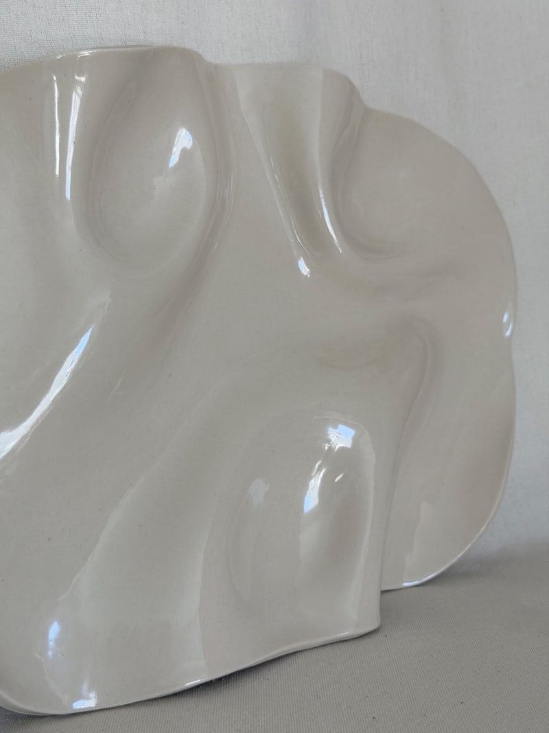 Serving platter, 10 x 13.5 in, a handbuilt ceramic platter