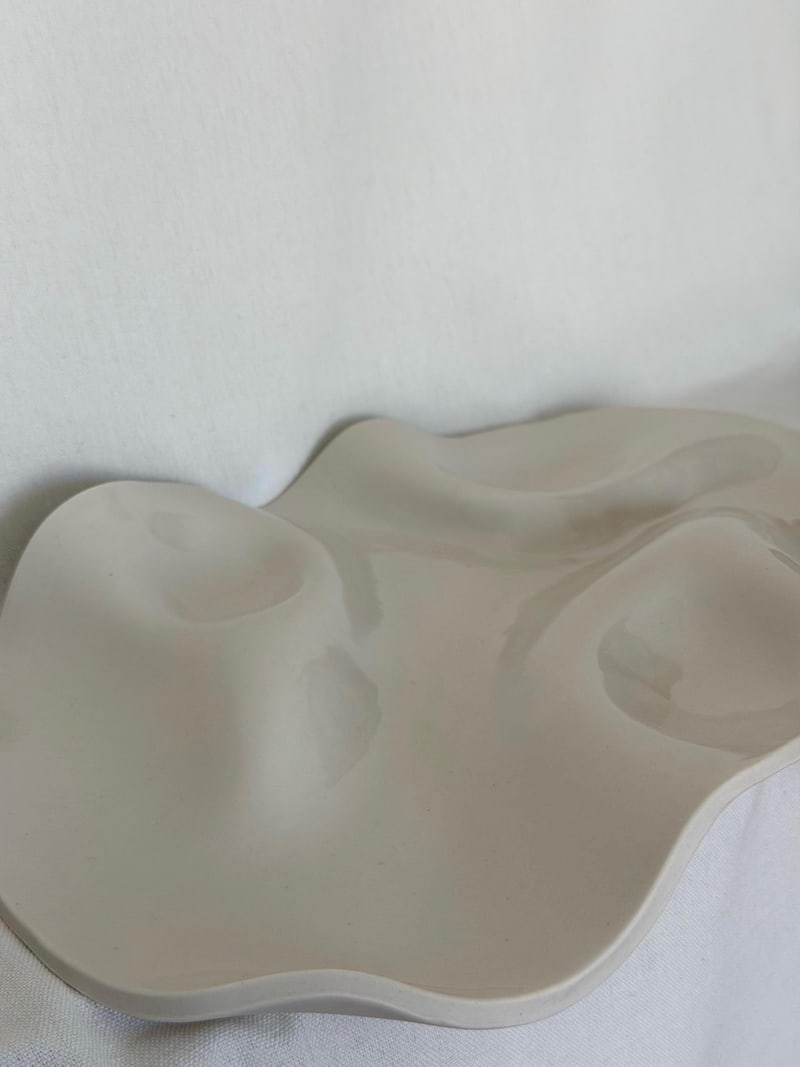 Serving platter, 10 x 13.5 in, a handbuilt ceramic platter