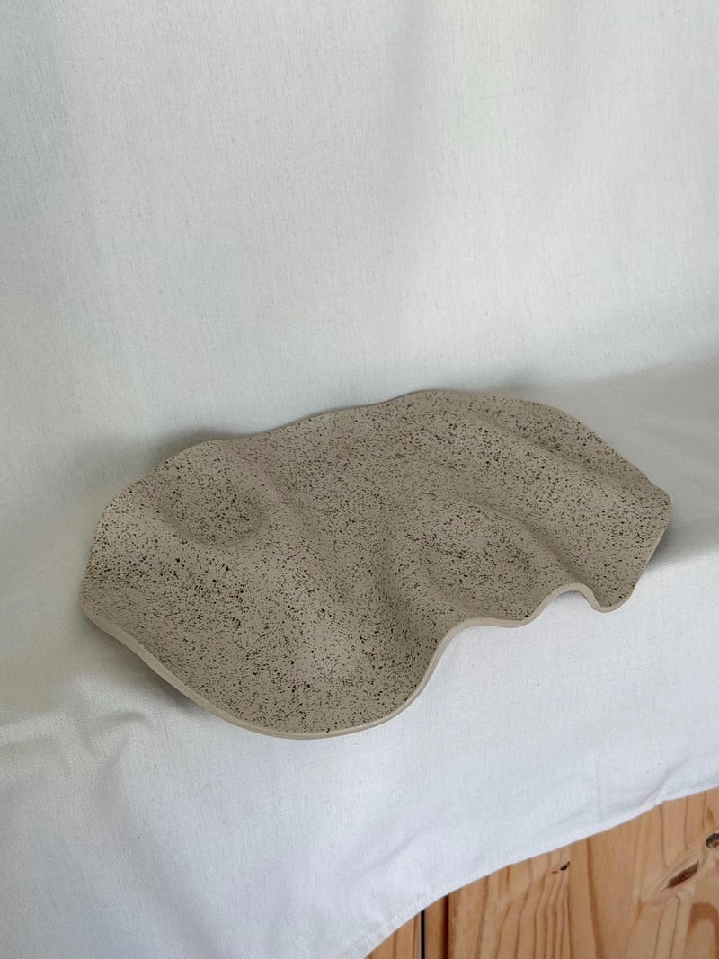 Serving platter, 9.75 x 13 in, a handbuilt ceramic platter