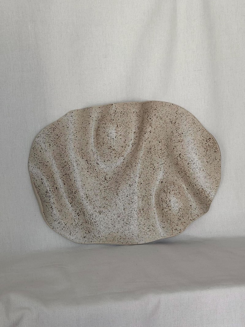 Serving platter, 9.75 x 13 in, a handbuilt ceramic platter