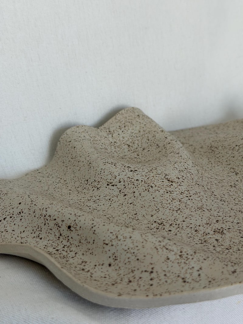 Serving platter, 9.75 x 13 in, a handbuilt ceramic platter