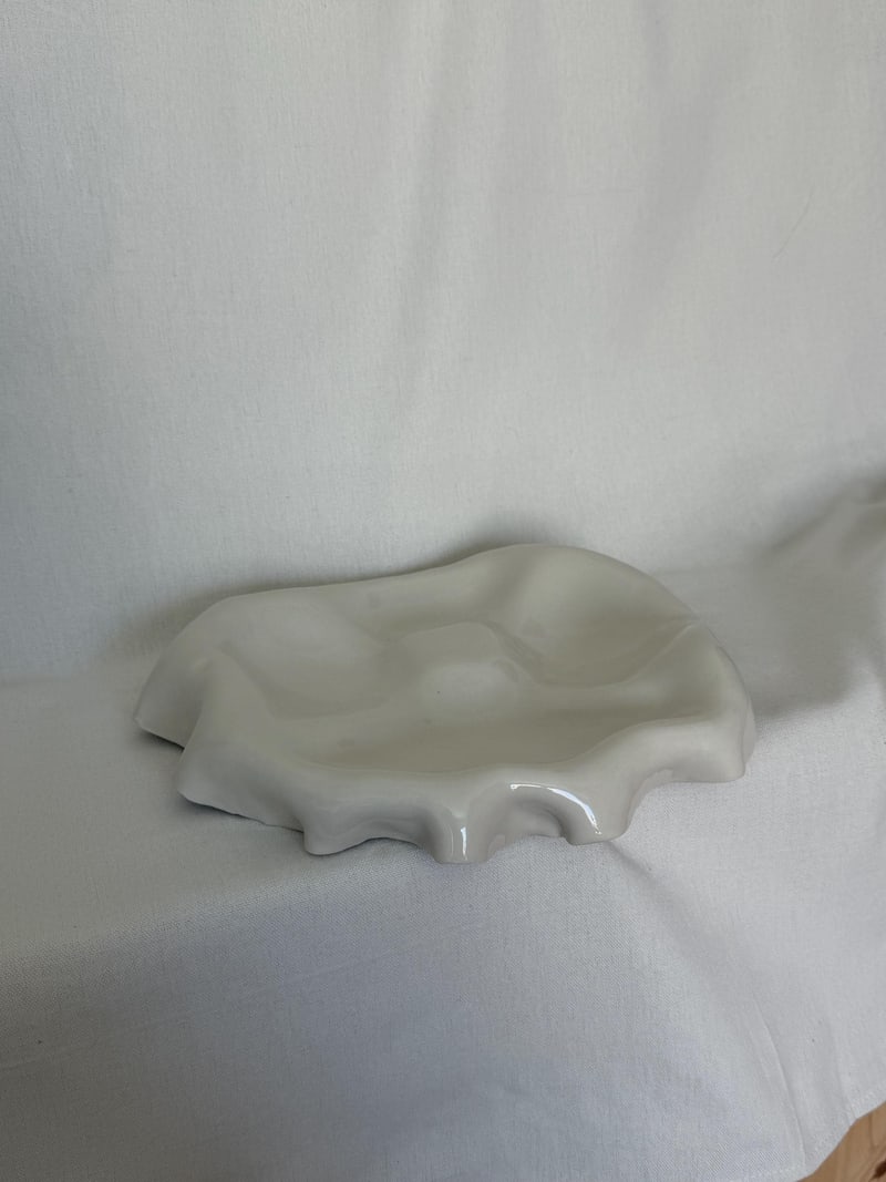 Serving platter, a handbuilt ceramic platter, 10 x 10 x 1.5 in