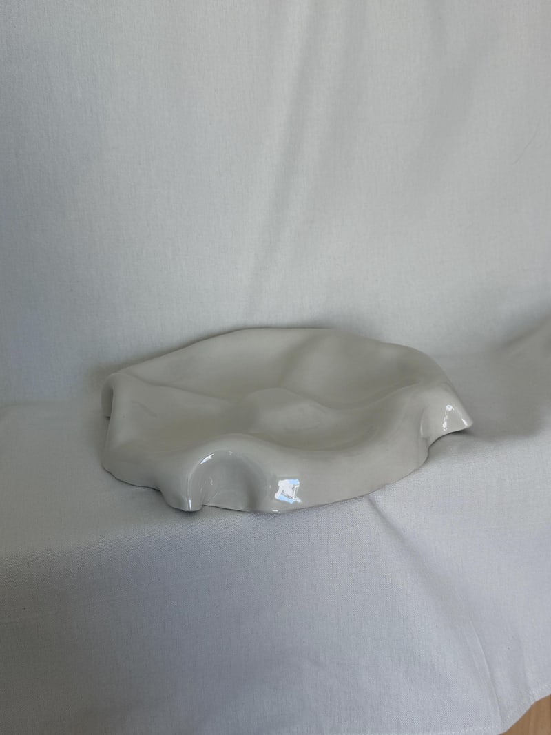 Serving platter, a handbuilt ceramic platter, 10 x 10 x 1.5 in