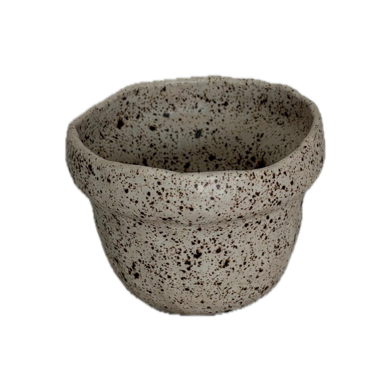 Speckled matte mug, a handbuilt ceramic cup with a collared rim and a speckled matte glaze, 10 oz