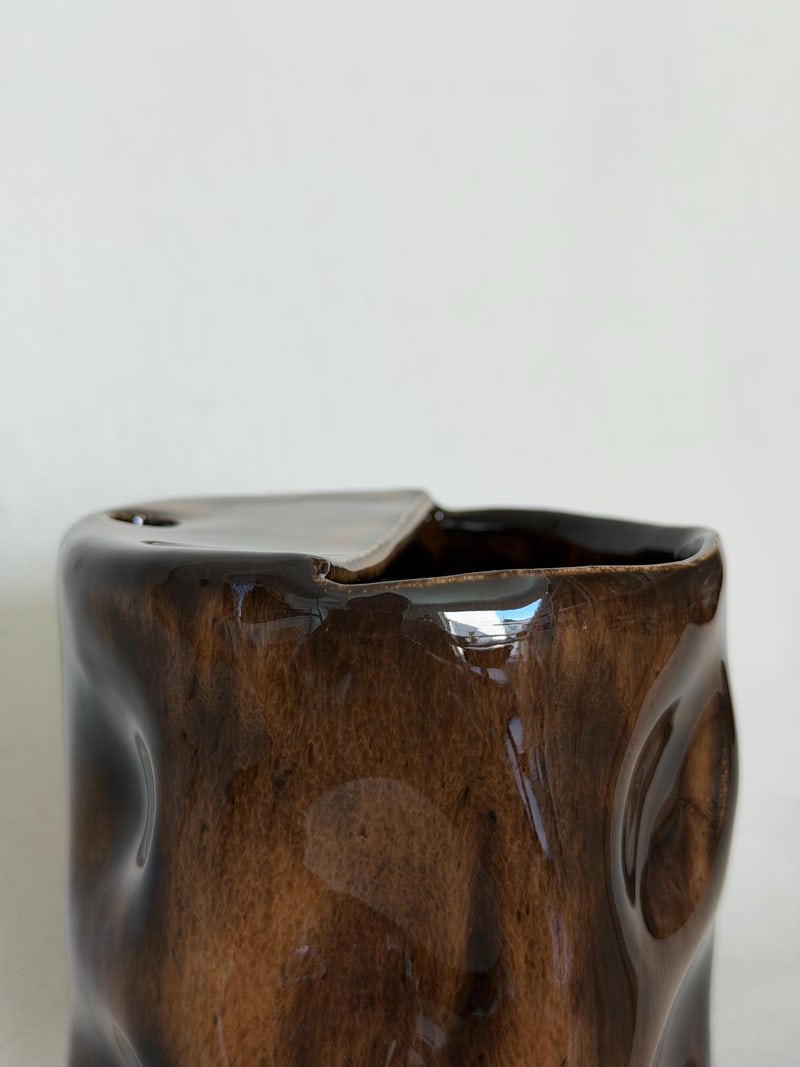 Straw cup, mottled glaze, a handbuilt ceramic cup, 13.5 oz