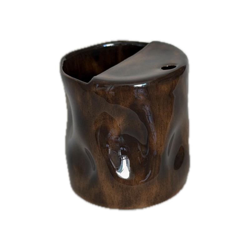 Straw cup, mottled glaze, a handbuilt ceramic cup, 13.5 oz