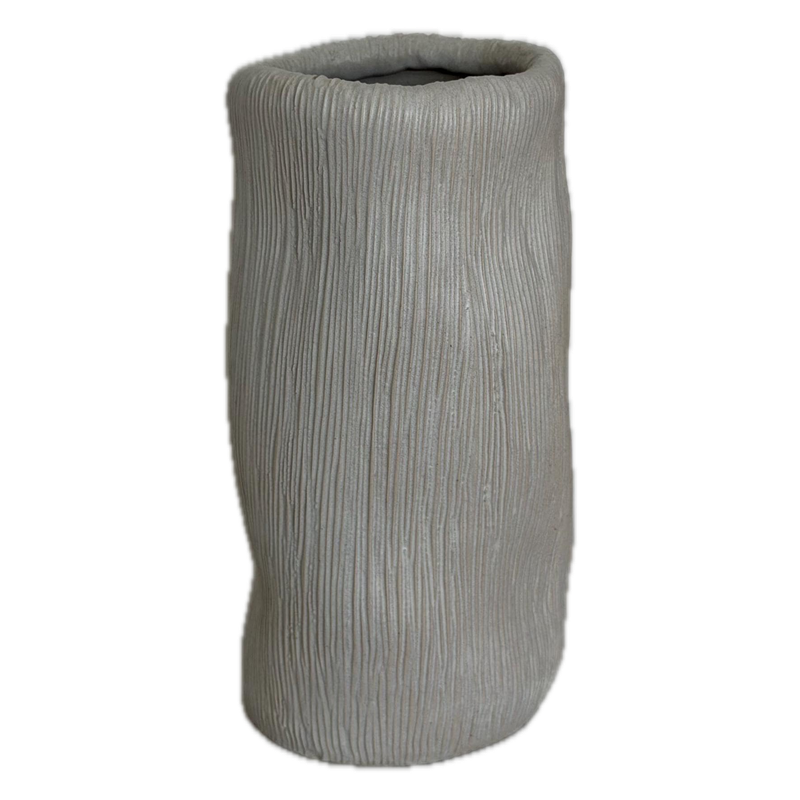 Textured matte vase, a handbuilt ceramic vase, 5 x 5 x 10.5 in