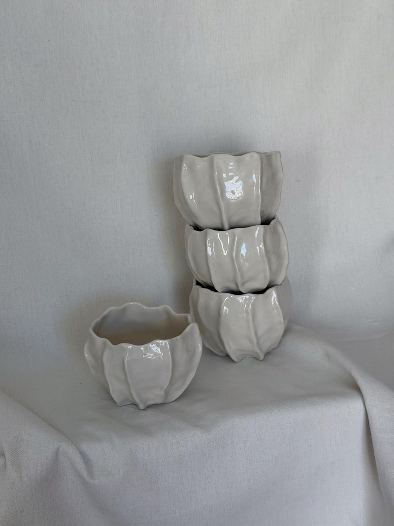 Wrinkle cup, textured, a handbuilt ceramic cup, 10 oz