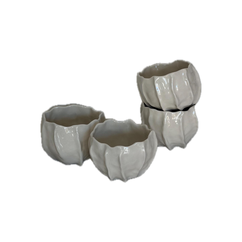 Wrinkle cup, textured, a handbuilt ceramic cup, 10 oz