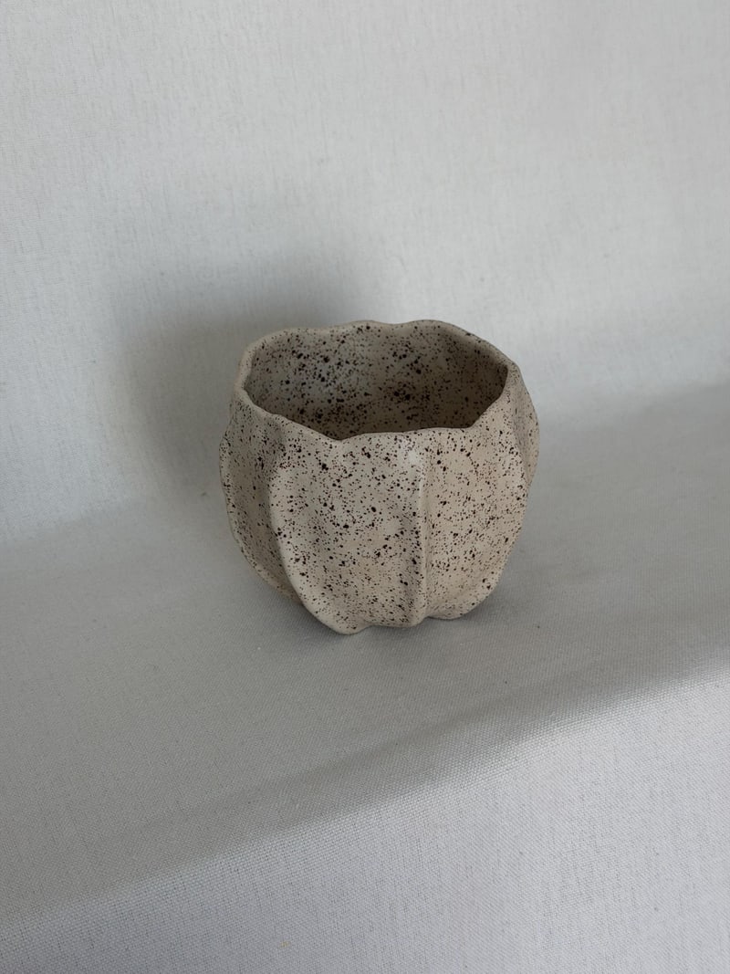Wrinkle matte cup, a handbuilt ceramic cup, 10 oz