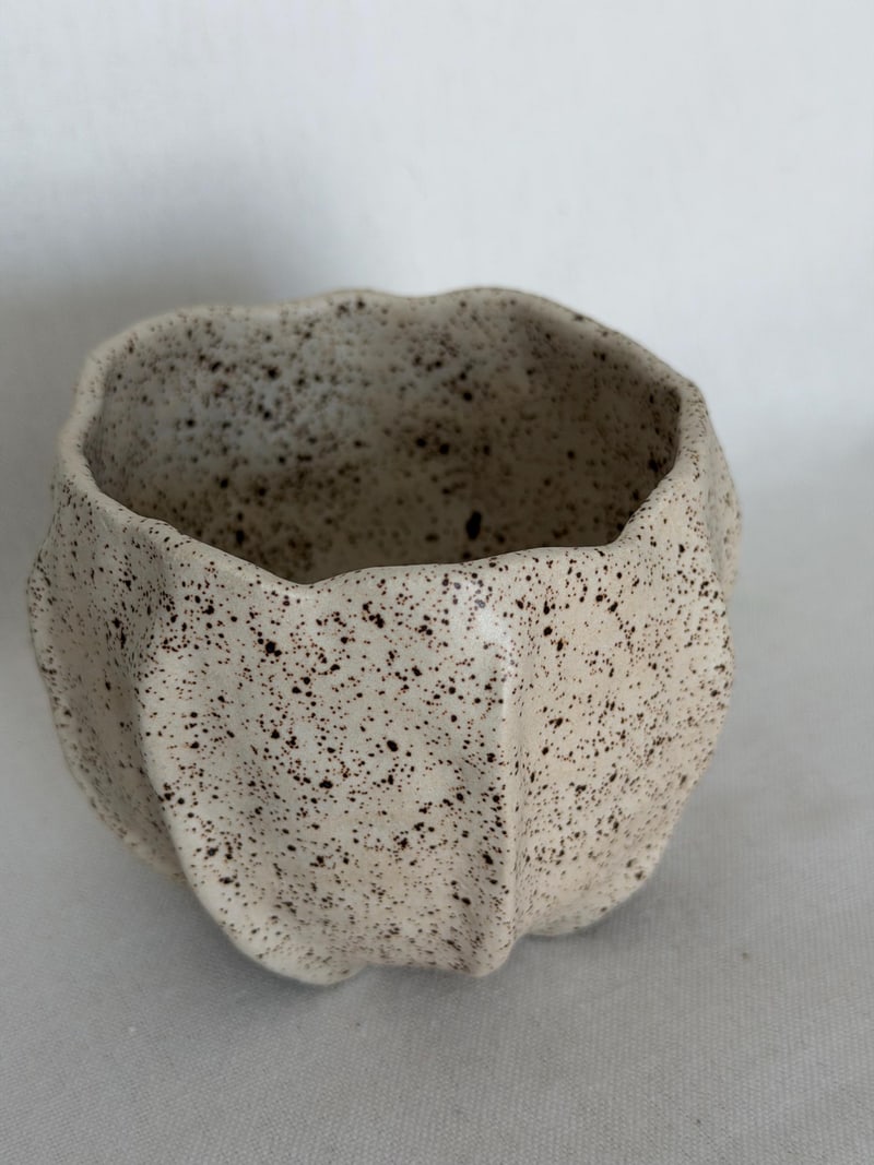Wrinkle matte cup, a handbuilt ceramic cup, 10 oz