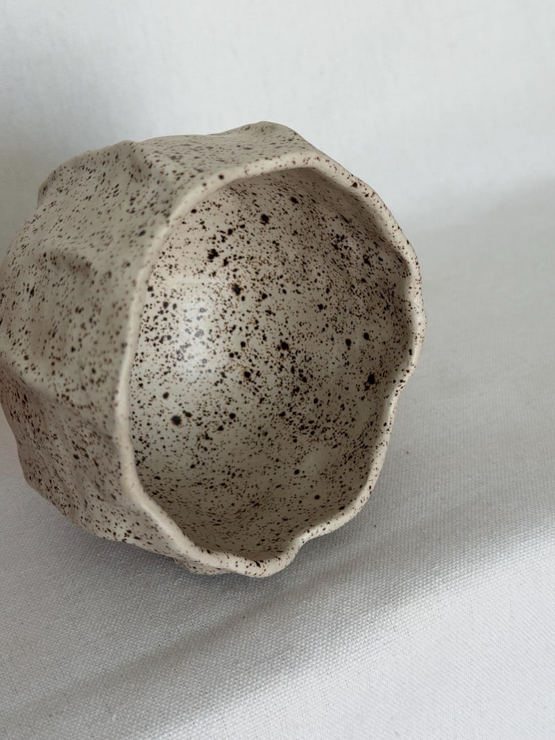 Wrinkle matte cup, a handbuilt ceramic cup, 10 oz